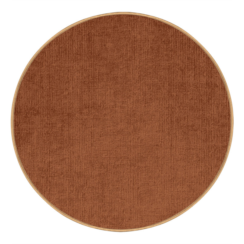 Machine Washable Solid Brown Area Rug, Round 4'