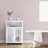 Freestanding Two-Door Floor Bathroom Storage Acent Cabinet with Glass Panels and Open Shelf-899517293