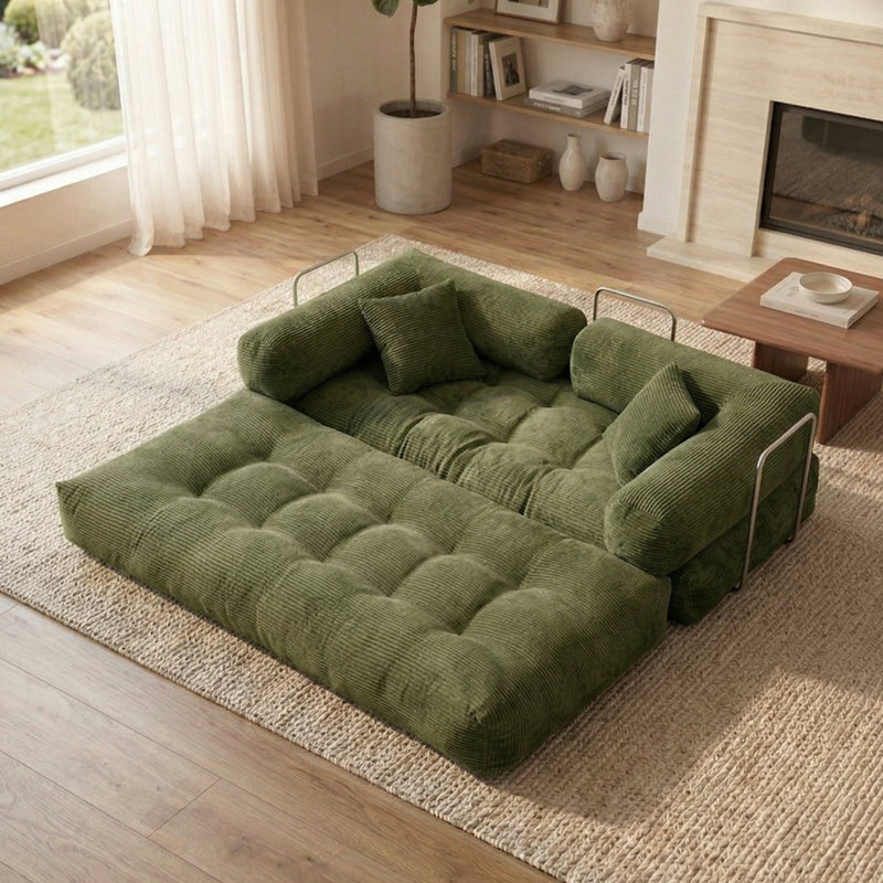 Canapé-lit Cloud Boneless Couch, canapé-lit convertible 5-en-1, Vert