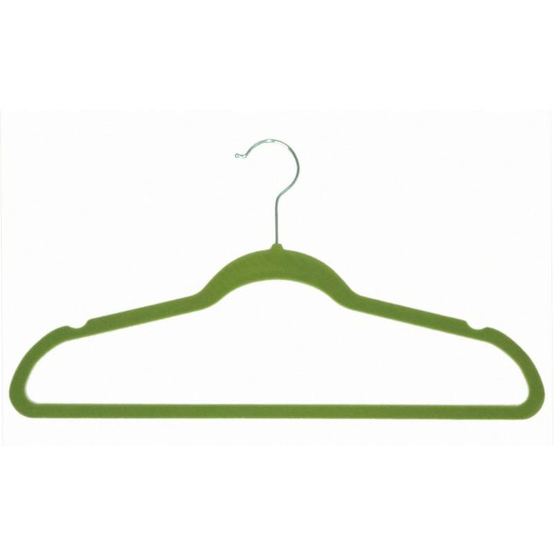 Cintre anti-dérapant velours Deandre, Vert