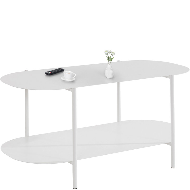 Eysteinn Four Leg Coffee Table with Storage, White