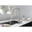 Robinet de cuisine polyvalent avec pulvérisateur rétractable, buse rotative à grande arche et surface facile à nettoyer pour les cuisines modernes