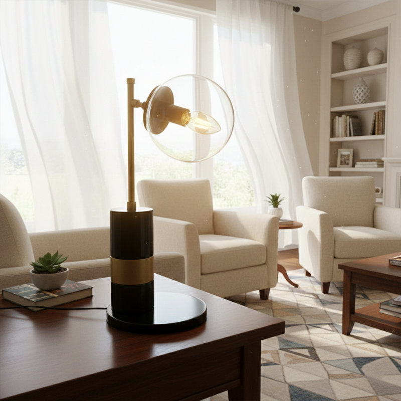 Lampe de table 19 po Althea, Transparent