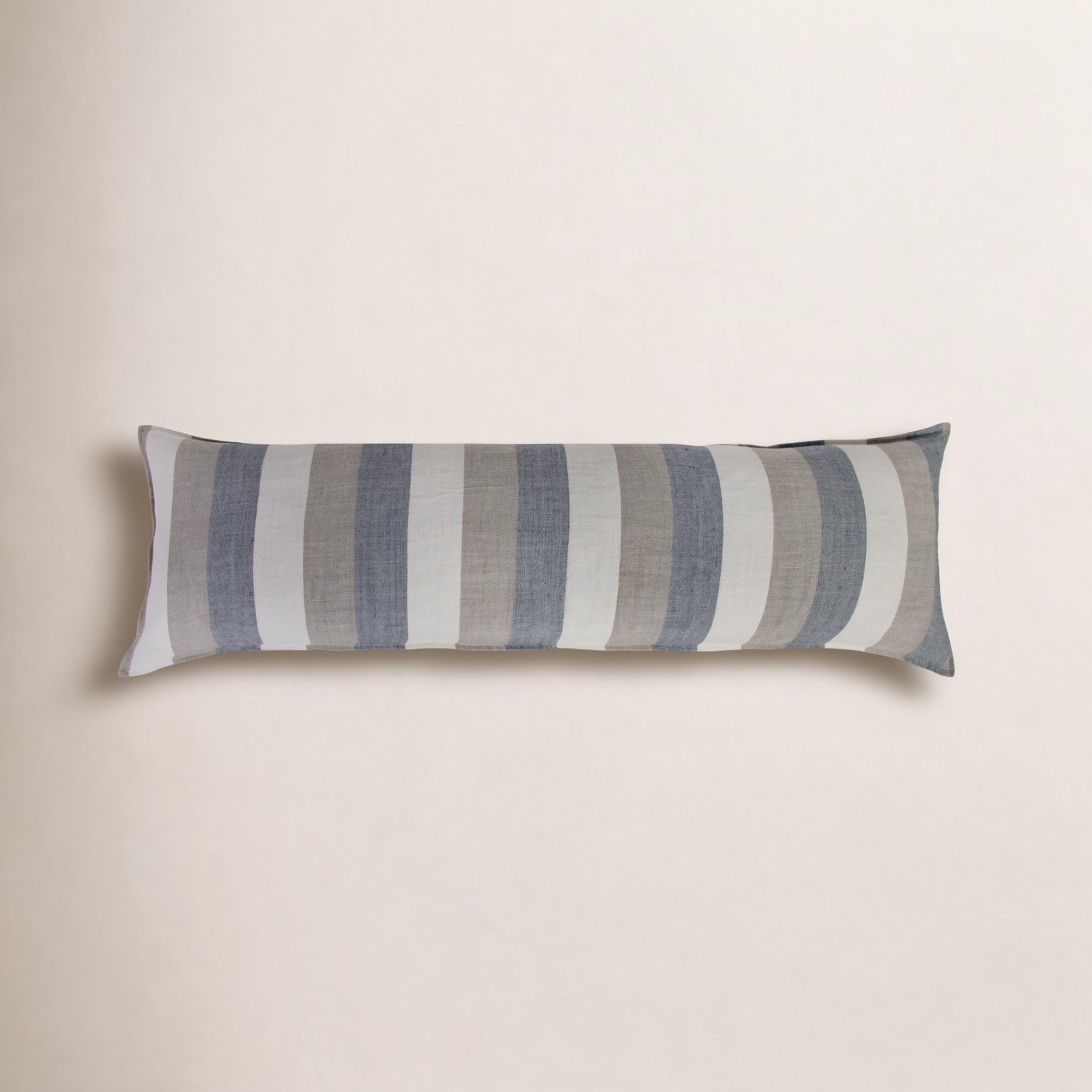 Monterey Striped Linen Throw Pillow, 18" x 60", Rectangular