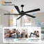 Ventilateur de plafond d'intérieur à 5 pales Baun avec télécommande-1027365005-1027365004-1049430255