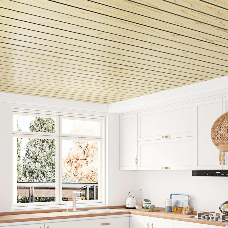 Beige Wood Effect 3D Peel and Stick Wall Panels, Self-Adhesive PVC Foam Wall Cladding, Waterproof Decorative Wall Panelling for Living Room, Bedroom & Kitchen