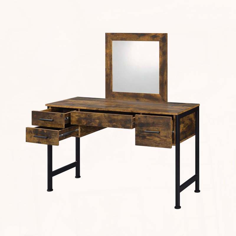 Vanity Set with Storage Drawers and Metal Frame