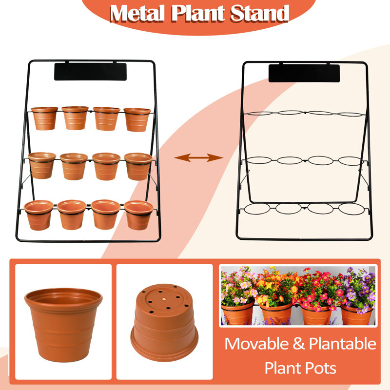Support à plantes à 3 niveaux