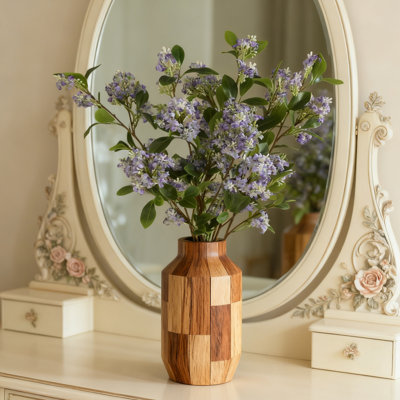 5 Pieces Artificial Thyme Flower Bouquet, 30 Inch Simulated Silk Flower Greenery, Home Garden Kitchen Office Table Vase Decorative Flowers, Blue