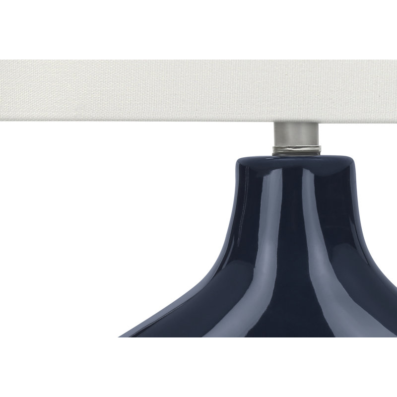 Lighting, 25"h, Table Lamp, Blue Ceramic, Ivory / Cream Shade, Contemporary, Modern