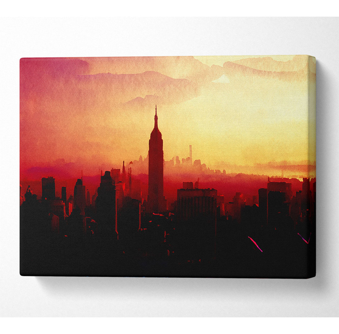 Nyc Empire State Building bei Sonnenuntergang - Druck