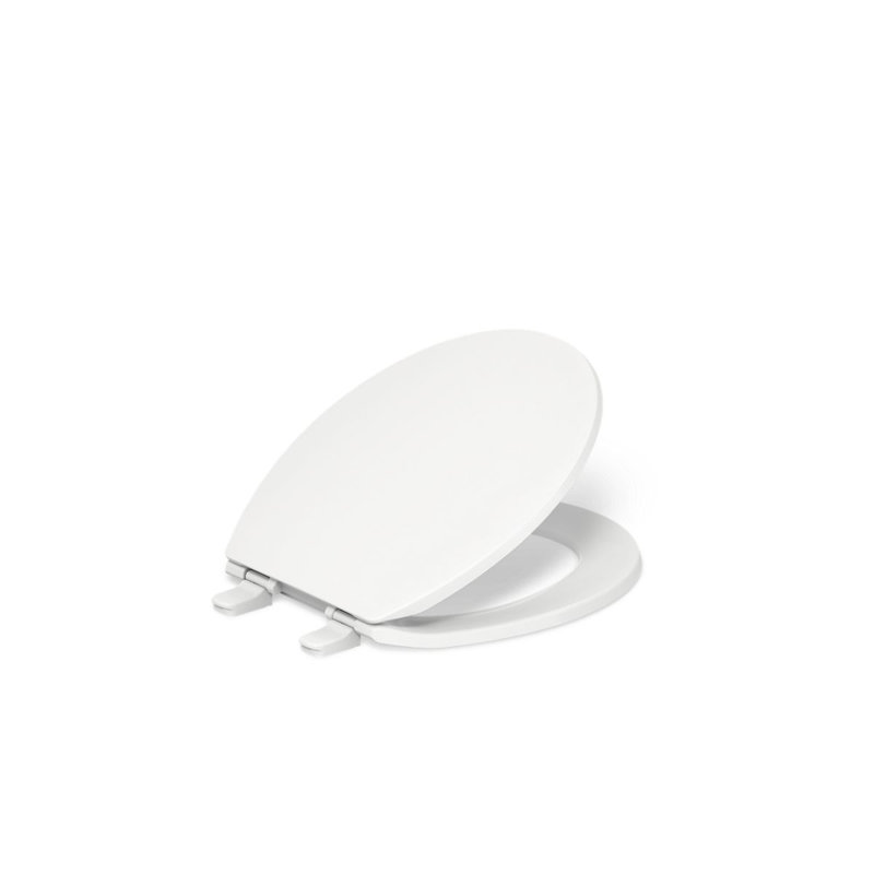 Kohler Brevia Quiet-Close Toilet Seat with Grip-Tight Bumpers and Quick-Attach Hardware, White, Round