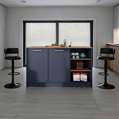 Îlot de cuisine Red Rock avec 2 portes et rangement ouvert
