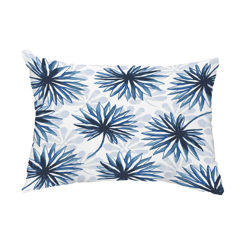  Spike and Stamp Outdoor Rectangular Pillow Cover & Insert, Blue