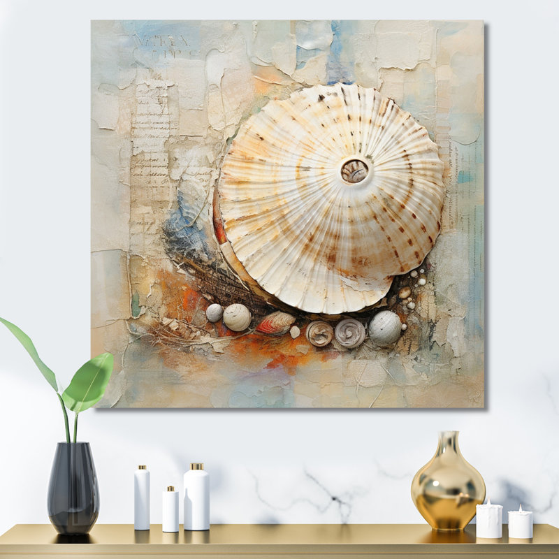 Abstract Seashell Treasures I - Animals Wall Decor, H 16 po x l 16 po x P 1 po, Toile tendue
