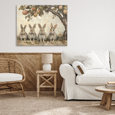 «Autumn Bunnies & Apples Canvas», conception par Petal Prints Design
