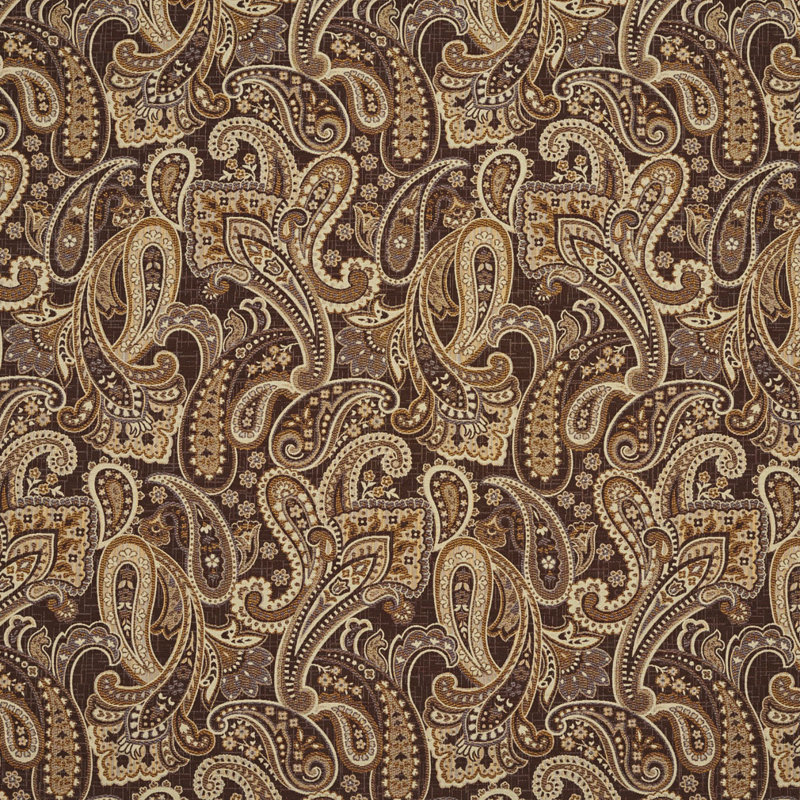 Tissu motif cachemire, Brun foncé / Beige