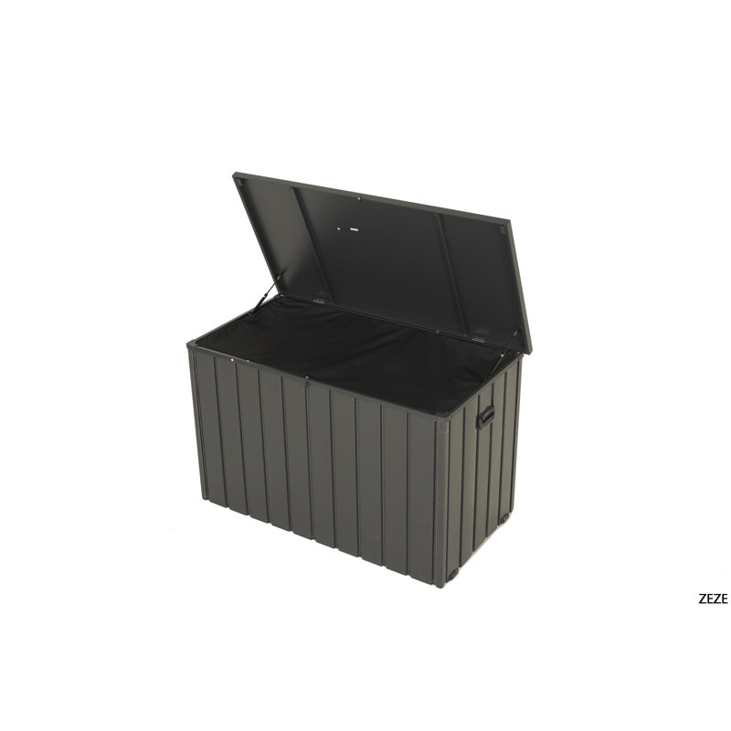 Outdoor Storage Box, 200 Gallon Metal Deck Box Built-In A Oxford Fabric Storage Bag, Lockable & Waterproof Outside Patio Storage Box