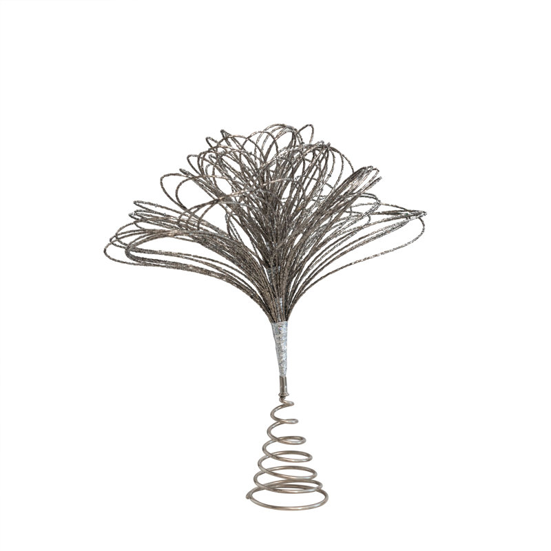 Décoration pour sommet de sapin ornement Inisha, H 15 po x l 13 po x P 13 po, Gunmetal