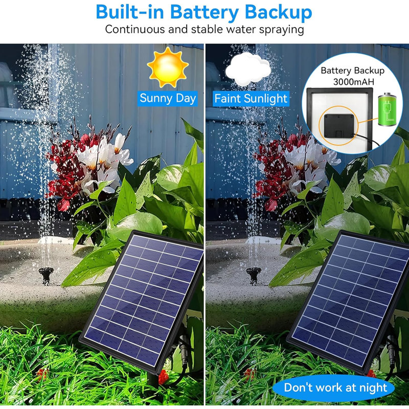 Solar Fountain Pump With Battery Backup