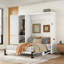 Grand lit escamotable en bois avec garde-robe