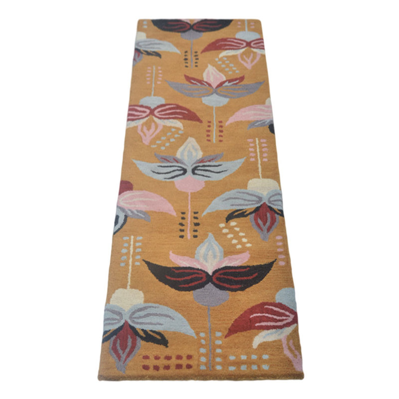 Tapis en laine touffetés à la main écologiques, Tapis de couloir 2 pi 6 po x 10 pi