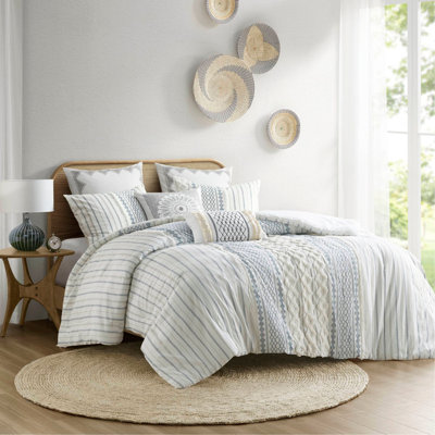 Ensemble d'édredon en coton avec chenille
