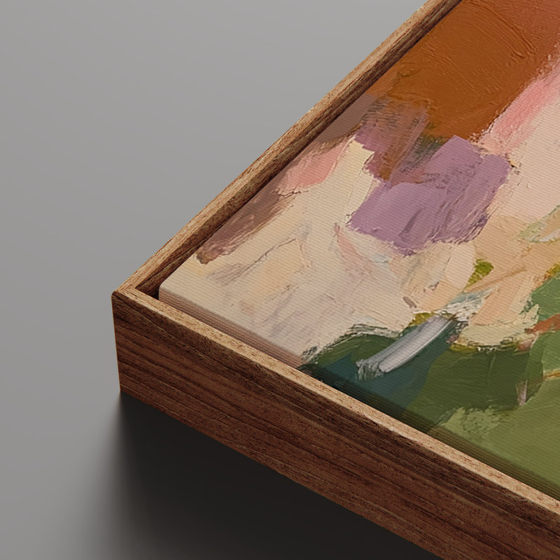 Art abstrait et coloré, paysage abstrait, champs pastel expressionnistes, impression encadrée, Naturel, H 36 po x l 24 po