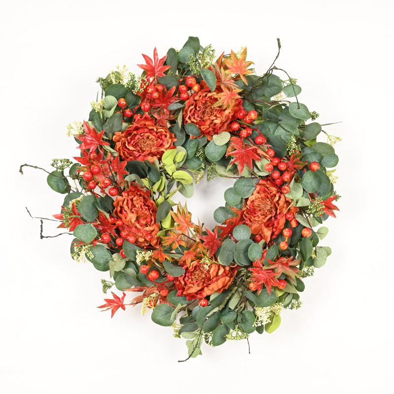 Couronne florale artificielle 24 po 24 po