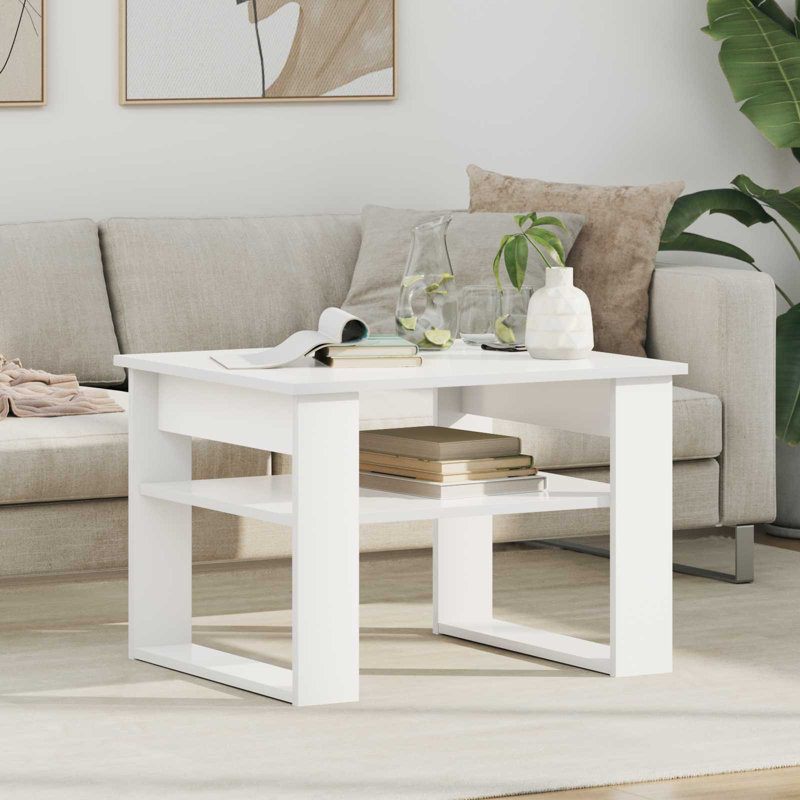 Coffee Table with Storage, White, 44cm. H x 64cm. L x 54cm. W