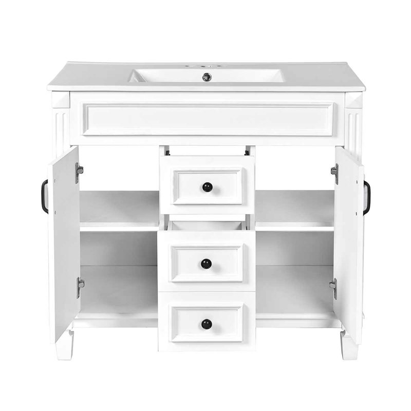 Ensemble de meuble-lavabo simple 36 po Darthula, Blanc