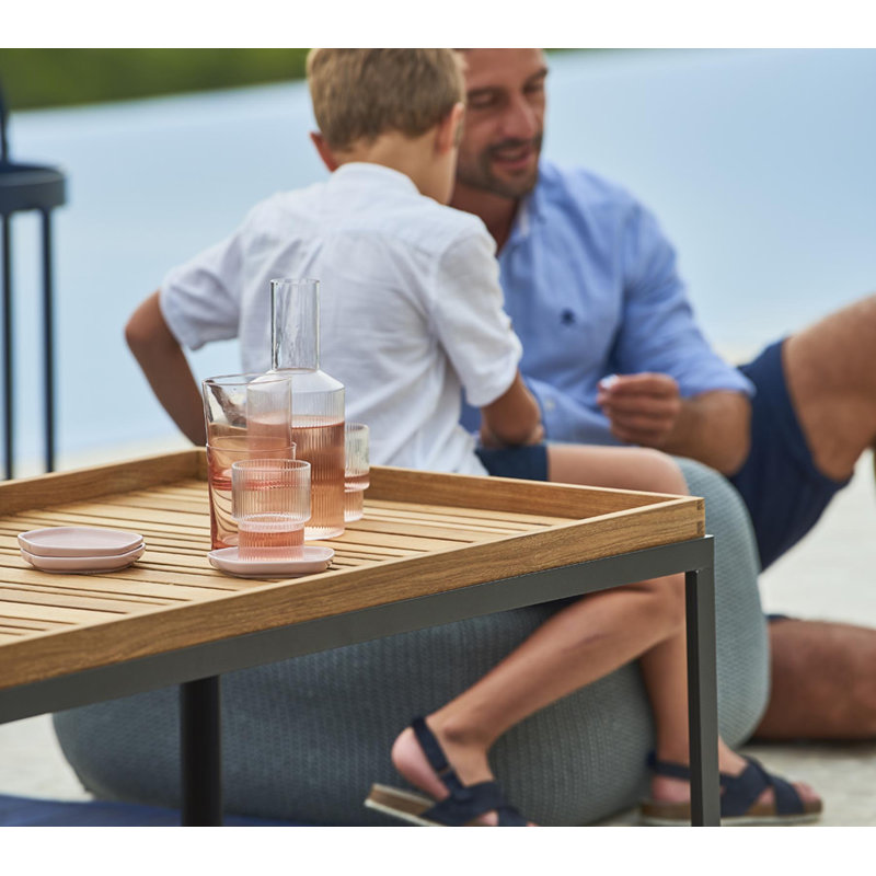 Level Outdoor Teak Coffee Table, Lava Gray