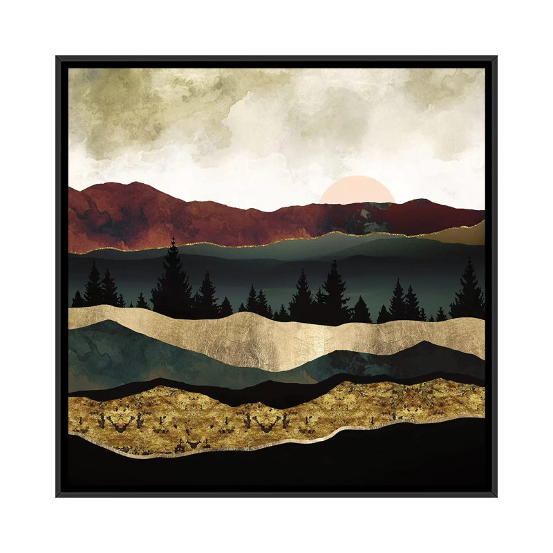 Début de l'automne - impression, Aucun mat, H 37 po x l 37 po x P 1,5 po, Toile avec cadre noir