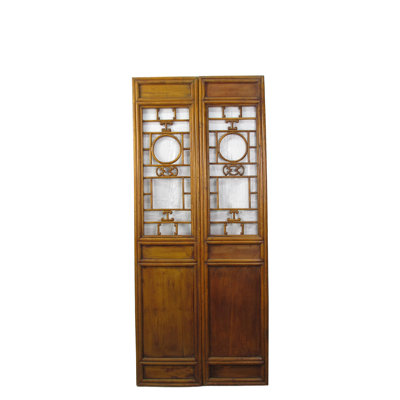 Asian Classic 18'' x 83.25'' Paneled Wood Screen Doors