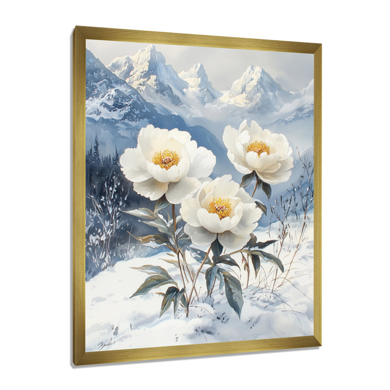 Ghulam - Floral Wall Art Prints, 20" H x 12" W, Single Picture Framed Print, Gold