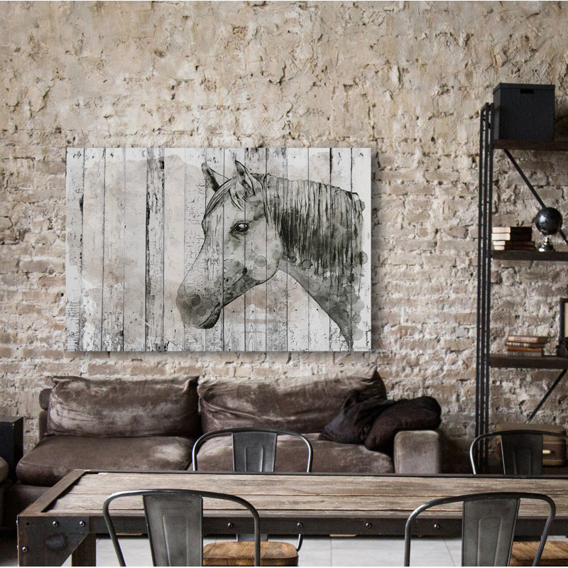 Horse Face - Wrapped Canvas Print, 66cm H x 101cm W x 3.81cm D