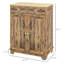 Buffet rustique brun avec comptoir et rangement en bois massif. 2 tiroirs, portes, tablette réglable. Pour la cuisine, le salon. Armoire de rangement moderne l 26,75 po x P 15,75 po. H 33,5 po. Portes.