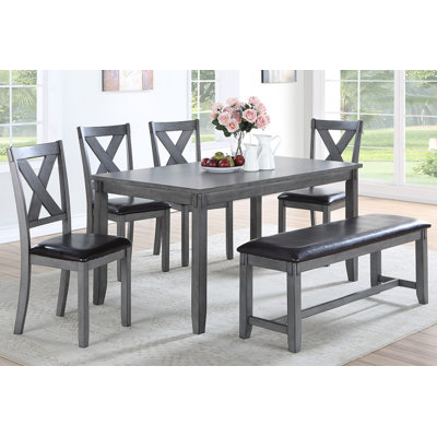 Donahue 6 - Person Four Leg Dining Set