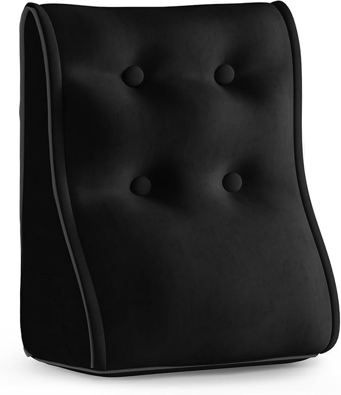 Coussin de siège à dossier assis avec dossier à fermeture à glissière et coussin de lecture en velours pour s'asseoir dans le lit