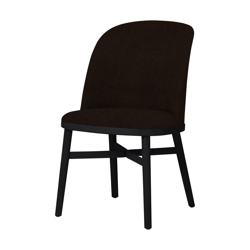 Bund Upholstered Dining Chair, Onyx Oak, Omega Dark Brown