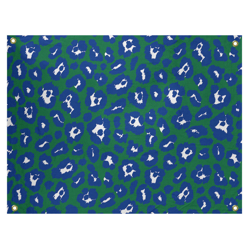 Tapisserie de football en polyester Seattle, H 50 po x l 59 po, Vert / Bleu / Blanc