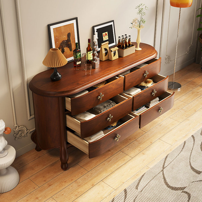 Buffet d'appoint en bois manufacturé rétro brun, Brun