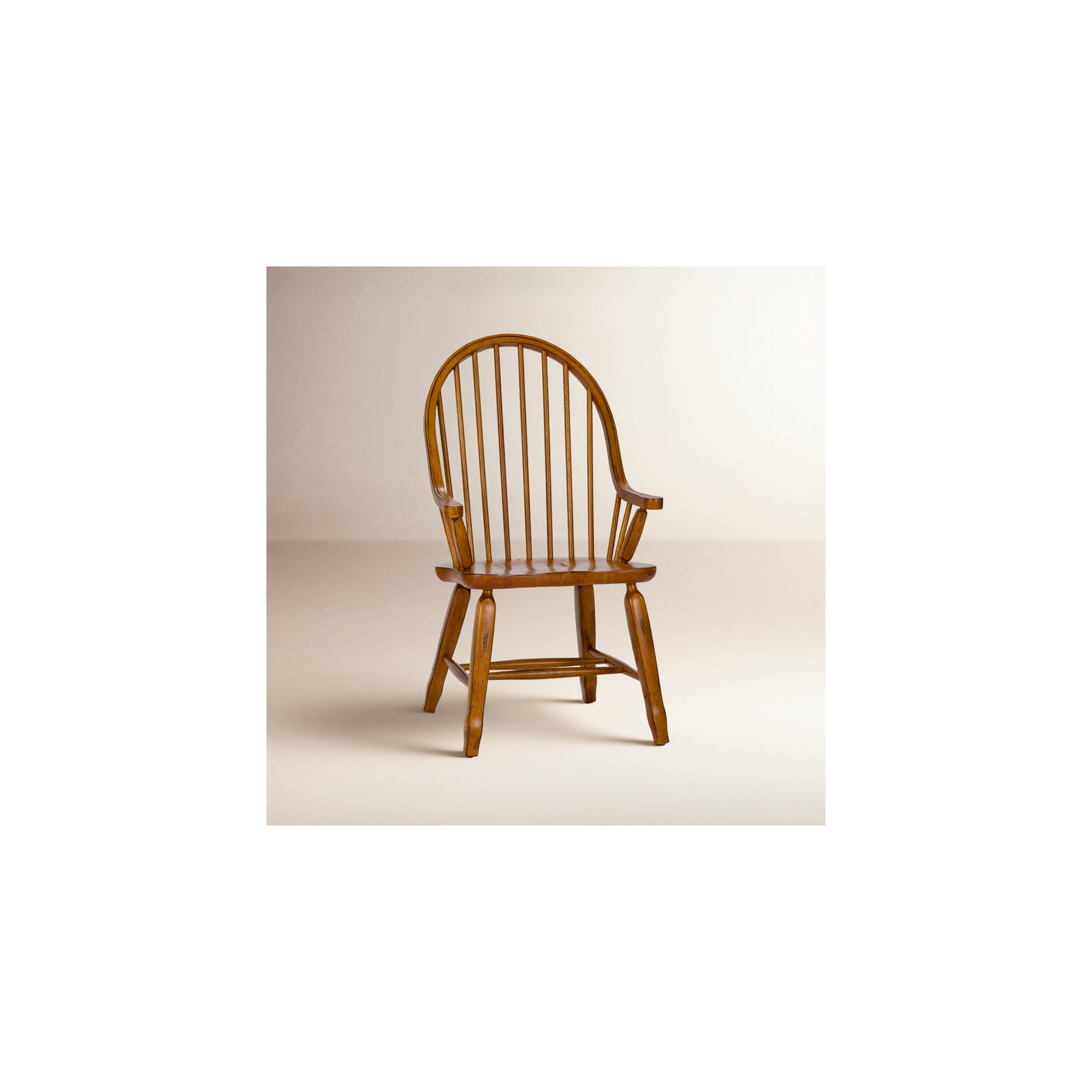 Makira Windsor Back Arm Chair, Rustic Oak
