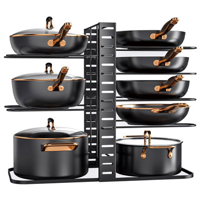 MultiTier Floor Stands HeavyDuty Adjustable Pan Pot Organizers Racks Inside Cabinet For Kitchen And Storage MultiTier Floor Stands HeavyDuty Adjustable Pan Pot Organizers Racks Inside Cabinet For Kitchen And Storage