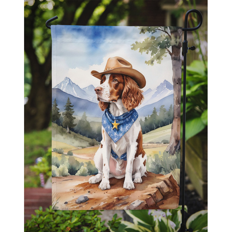 Drapeau Cowboy Welcome Garden, Épagneul Springer gallois