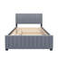 Lit plateforme double en velours avec lit gigogne simple-287142807