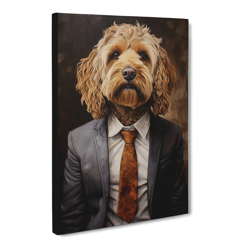 Cockapoo In A Suit No.4 - No Frame Print, 76cm H x 50cm W x 3cm D