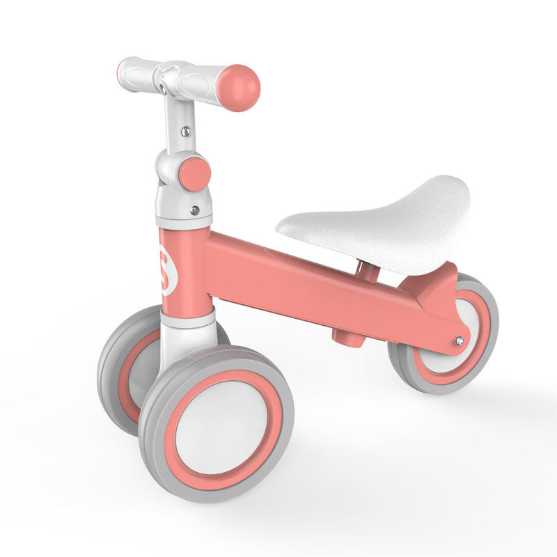 Toddler Ride-On Toy Walking Balance Tricycle with Adjustable Handlebar, Pink