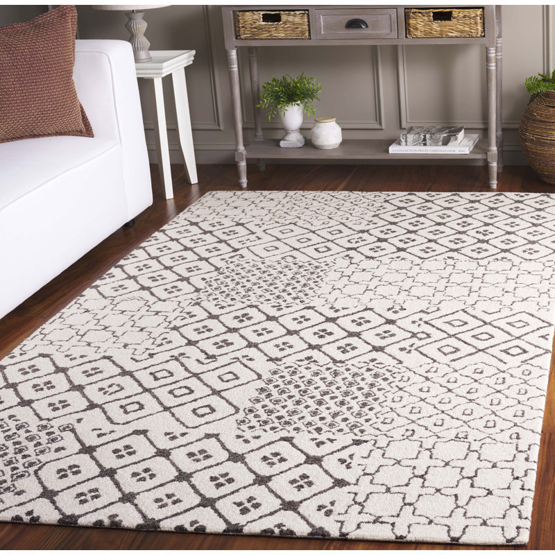 Tapis en laine et en coton touffeté à la main Selka, Rectangle 5 pi x 8 pi