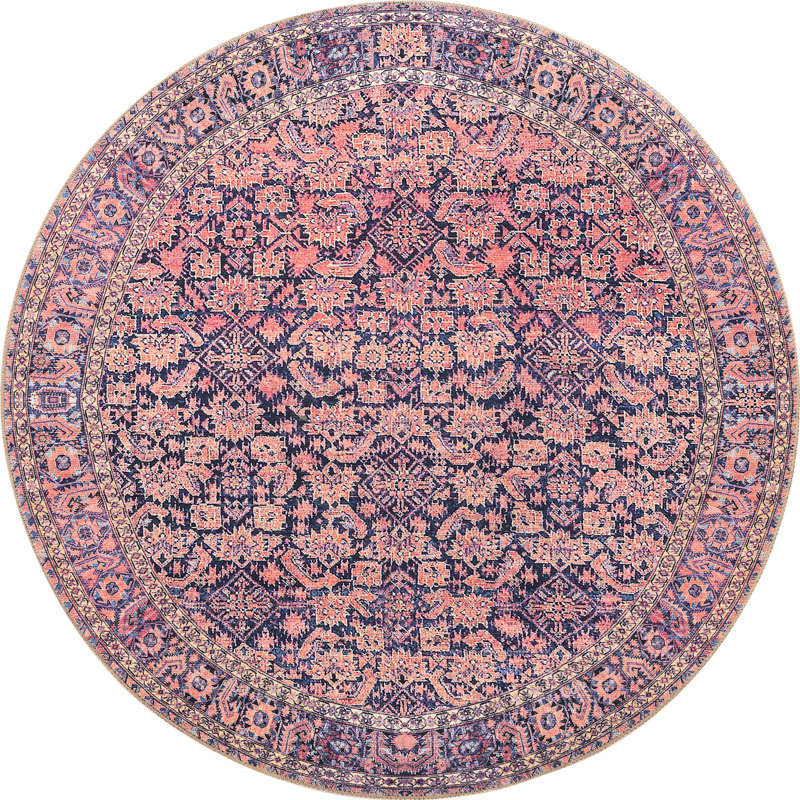 Mcclamma Chenille Oriental Indoor Rug, Round 5'